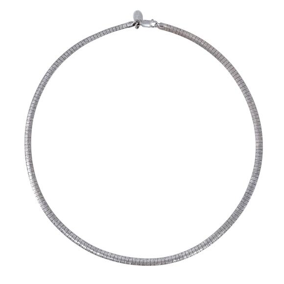 Dyadema Omega Link Chain Collar Necklace | Italy Vintage Sterling Silver | 17" - Picture 2 of 5
